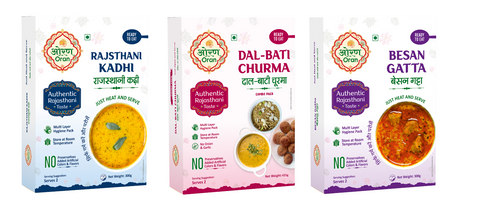 Dal, Bati Churma(Combo), Rajasthani Kadhi &Besan Gatta